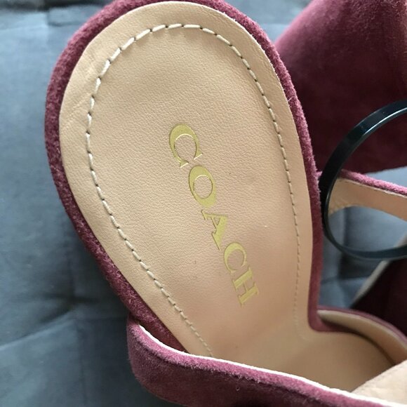 Coach Isabella Platform Pumps NEW Size 10 Burgundy Suede - Picture 6 of 14